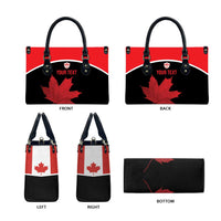 Personalized Canada Soccer Leather Bag Maple Leaf and Map Style - Wonder Print Shop