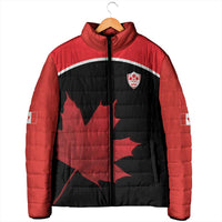 Personalized Canada Soccer Padded Jacket Maple Leaf and Map Style - Wonder Print Shop