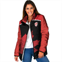 Personalized Canada Soccer Padded Jacket Maple Leaf and Map Style - Wonder Print Shop