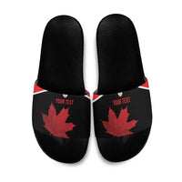 Personalized Canada Soccer Slide Sandals Maple Leaf and Map Style - Wonder Print Shop