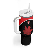 Personalized Canada Soccer Tumbler With Handle Maple Leaf and Map Style - Wonder Print Shop