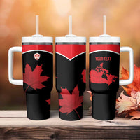 Personalized Canada Soccer Tumbler With Handle Maple Leaf and Map Style - Wonder Print Shop