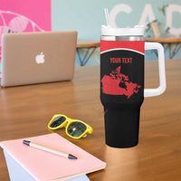 Personalized Canada Soccer Tumbler With Handle Maple Leaf and Map Style - Wonder Print Shop