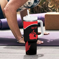 Personalized Canada Soccer Tumbler With Handle Maple Leaf and Map Style - Wonder Print Shop