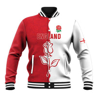 Personalized Rugby England Baseball Jacket Red Rose Champions