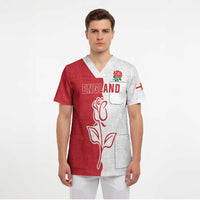 Personalized Rugby England Scrub Top Red Rose Champions