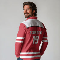 Austria Ice Hockey Custom Long Sleeve Polo Shirt Austrian Eagle Shield Red Version