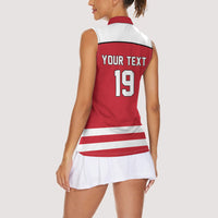 Austria Ice Hockey Custom Women Sleeveless Polo Shirt Austrian Eagle Shield Red Version