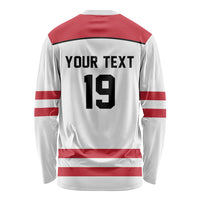 Austria Ice Hockey Custom Long Sleeve Shirt Austrian Eagle Shield White Version
