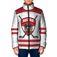 Austria Ice Hockey Custom Padded Jacket Austrian Eagle Shield White Version