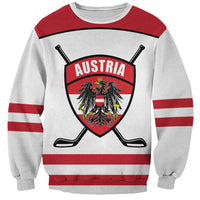 Austria Ice Hockey Custom Sweatshirt Austrian Eagle Shield White Version