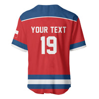 Czech Republic Ice Hockey Custom Baseball Jersey Czechia Lion Shield Red Version