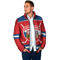 Czech Republic Ice Hockey Custom Padded Jacket Czechia Lion Shield Red Version
