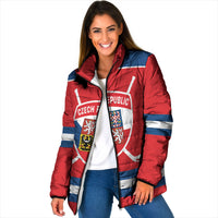 Czech Republic Ice Hockey Custom Padded Jacket Czechia Lion Shield Red Version