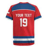 Czech Republic Ice Hockey Custom Rugby Jersey Czechia Lion Shield Red Version