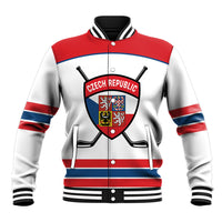 Czech Republic Ice Hockey Custom Baseball Jacket Czechia Lion Shield White Version