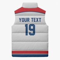 Czech Republic Ice Hockey Custom Sleeveless Puffer Jacket Czechia Lion Shield White Version