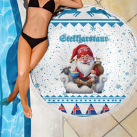 Iceland Christmas Beach Blanket Stekkjastaur Sheep-Cote-Clod - Wonder Print Shop