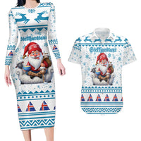 Iceland Christmas Couples Matching Long Sleeve Bodycon Dress and Hawaiian Shirt Stekkjastaur Sheep-Cote-Clod LT19