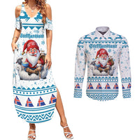 Iceland Christmas Couples Matching Summer Maxi Dress and Long Sleeve Button Shirt Stekkjastaur Sheep-Cote-Clod LT19