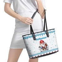 Iceland Christmas Leather Tote Bag Stekkjastaur Sheep-Cote-Clod - Wonder Print Shop