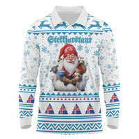 Iceland Christmas Long Sleeve Polo Shirt Stekkjastaur Sheep-Cote-Clod LT19