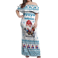 Iceland Christmas Off Shoulder Maxi Dress Stekkjastaur Sheep-Cote-Clod LT19