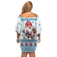 Iceland Christmas Off Shoulder Short Dress Stekkjastaur Sheep-Cote-Clod LT19