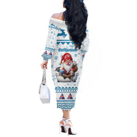 Iceland Christmas Off The Shoulder Long Sleeve Dress Stekkjastaur Sheep-Cote-Clod LT19