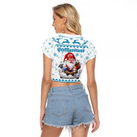 Iceland Christmas Raglan Cropped T Shirt Stekkjastaur Sheep-Cote-Clod LT19