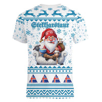 Iceland Christmas Women V-Neck T-Shirt Stekkjastaur Sheep-Cote-Clod LT19