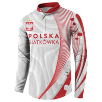 Custom Poland Volleyball 2026 Button Sweatshirt Polska Siatkowka 3 Time Champions