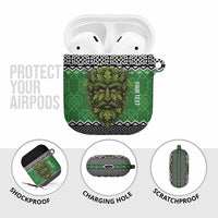 Personalized Anglesey Wales Christmas AirPods Case Green Man Celtic Knot - Wonder Print Shop