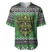 Personalized Anglesey Wales Christmas Baseball Jersey Green Man Celtic Knot - Wonder Print Shop