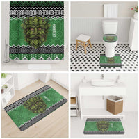 Personalized Anglesey Wales Christmas Bathroom Set Green Man Celtic Knot - Wonder Print Shop