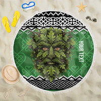 Personalized Anglesey Wales Christmas Beach Blanket Green Man Celtic Knot - Wonder Print Shop