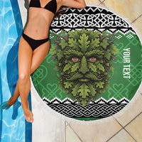 Personalized Anglesey Wales Christmas Beach Blanket Green Man Celtic Knot - Wonder Print Shop