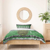 Personalized Anglesey Wales Christmas Bedding Set Green Man Celtic Knot - Wonder Print Shop