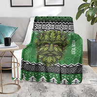 Personalized Anglesey Wales Christmas Blanket Green Man Celtic Knot - Wonder Print Shop