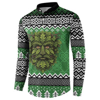 Personalized Anglesey Wales Christmas Button Sweatshirt Green Man Celtic Knot - Wonder Print Shop