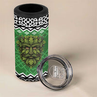 Personalized Anglesey Wales Christmas 4 in 1 Can Cooler Tumbler Green Man Celtic Knot - Wonder Print Shop