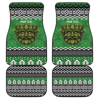 Personalized Anglesey Wales Christmas Car Mats Green Man Celtic Knot - Wonder Print Shop