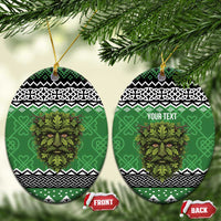 Personalized Anglesey Wales Christmas Ceramic Ornament Green Man Celtic Knot - Wonder Print Shop