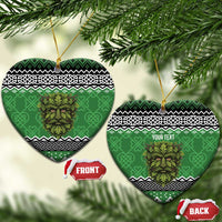 Personalized Anglesey Wales Christmas Ceramic Ornament Green Man Celtic Knot - Wonder Print Shop