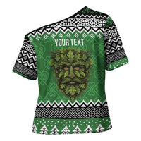 Personalized Anglesey Wales Christmas Cross Shoulder Shirt Green Man Celtic Knot - Wonder Print Shop