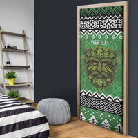 Personalized Anglesey Wales Christmas Door Cover Green Man Celtic Knot - Wonder Print Shop