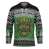 Personalized Anglesey Wales Christmas Hockey Jersey Green Man Celtic Knot - Wonder Print Shop