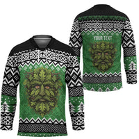 Personalized Anglesey Wales Christmas Hockey Jersey Green Man Celtic Knot - Wonder Print Shop