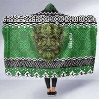Personalized Anglesey Wales Christmas Hooded Blanket Green Man Celtic Knot - Wonder Print Shop
