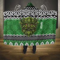 Personalized Anglesey Wales Christmas Hooded Blanket Green Man Celtic Knot - Wonder Print Shop
